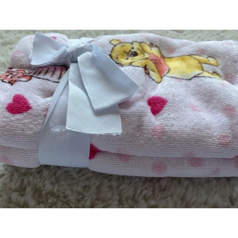 2 Pack Disney Winnie The Pooh Piglet Valentines Hearts Bath Hand Towels 16 X 26”
